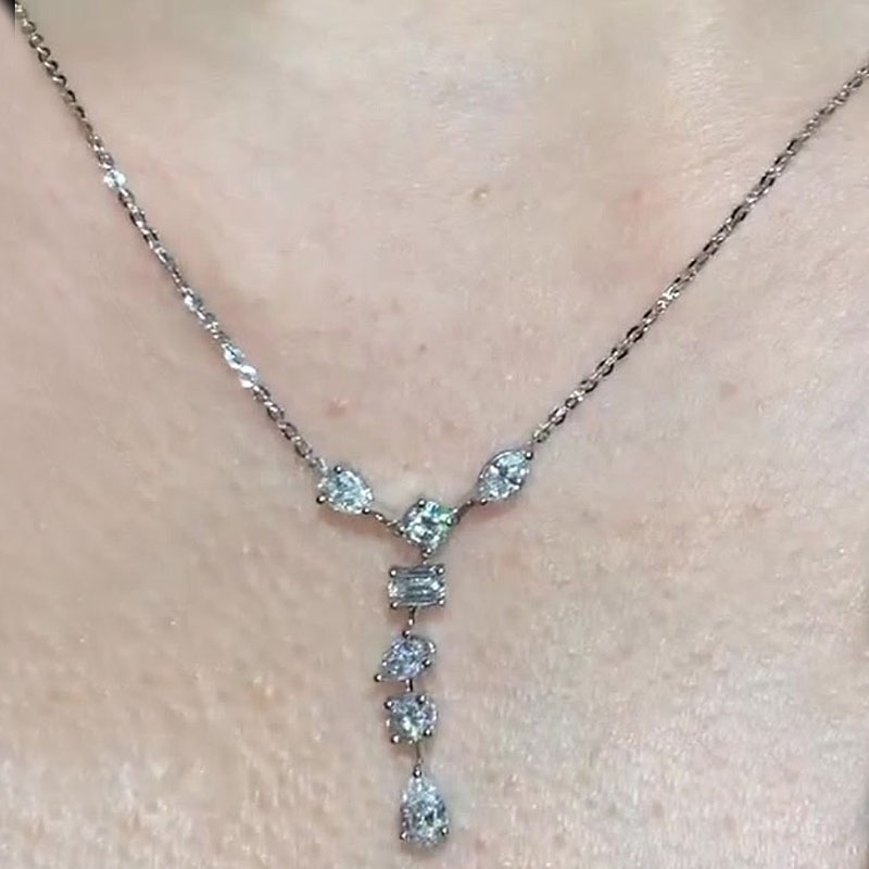 Multi-Cut White Sapphire Classic Clavicle Necklace