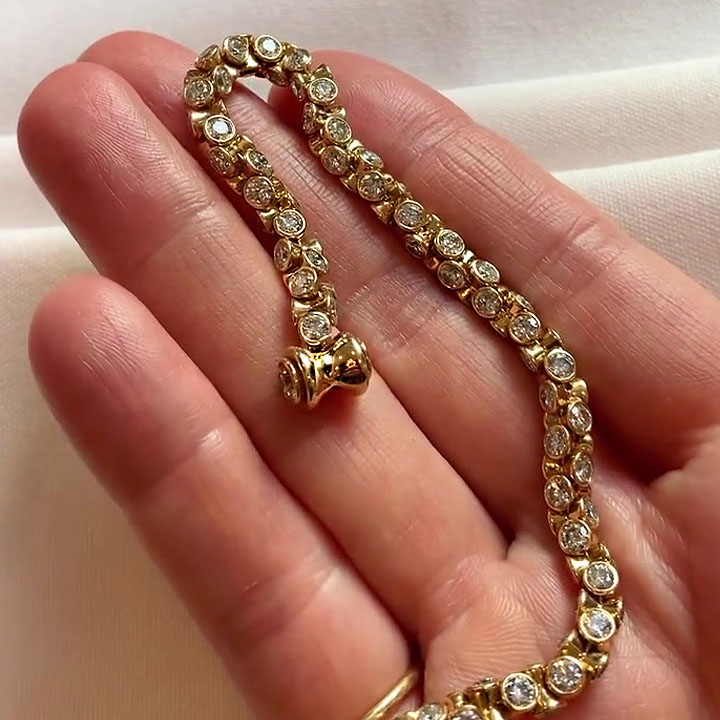 Vintage Round Cut White Sapphire Bracelet