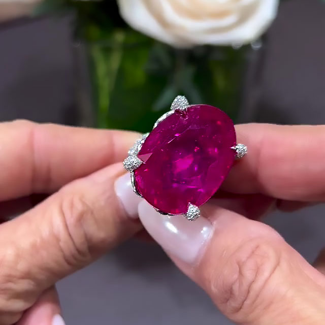 6ct Oval Cut Ruby Sapphire Engagement Ring