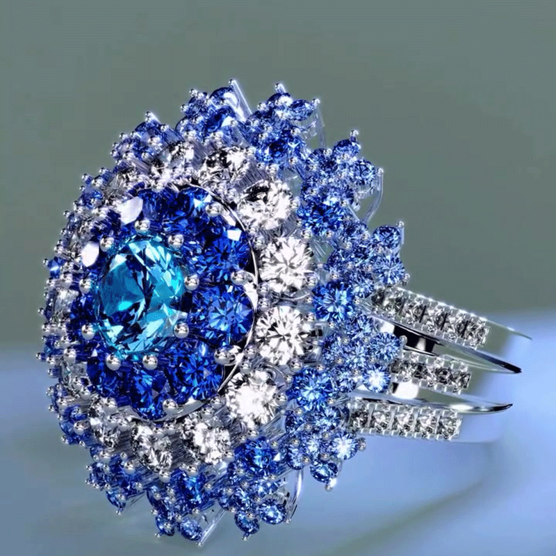 5ct Oval Cut Blue Sapphire Cocktail Ring
