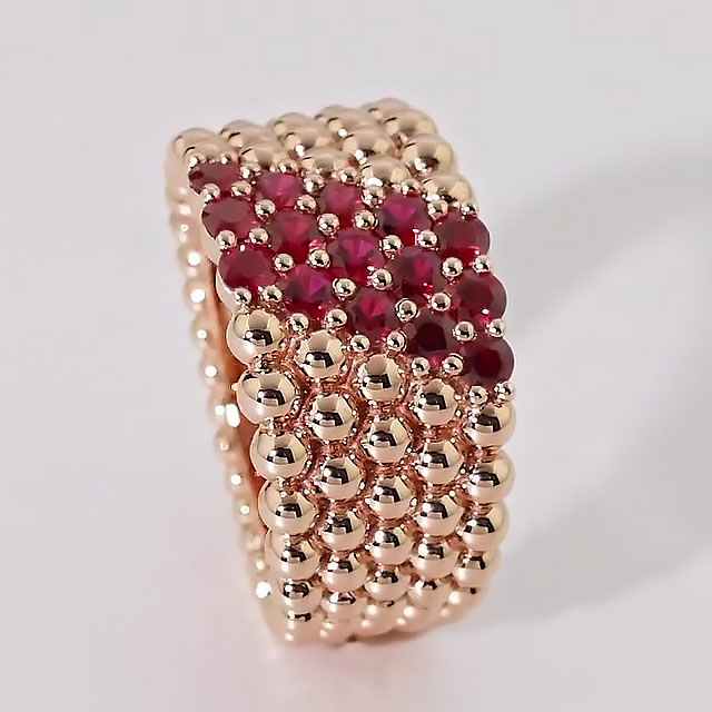 1.65ct Round Cut Ruby Sapphire Eternity Ring