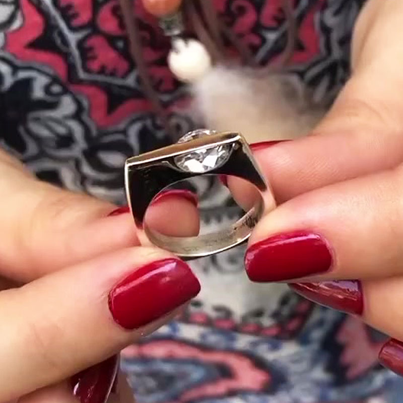 2ct Square Round Cut White Sapphire Solitaire Ring