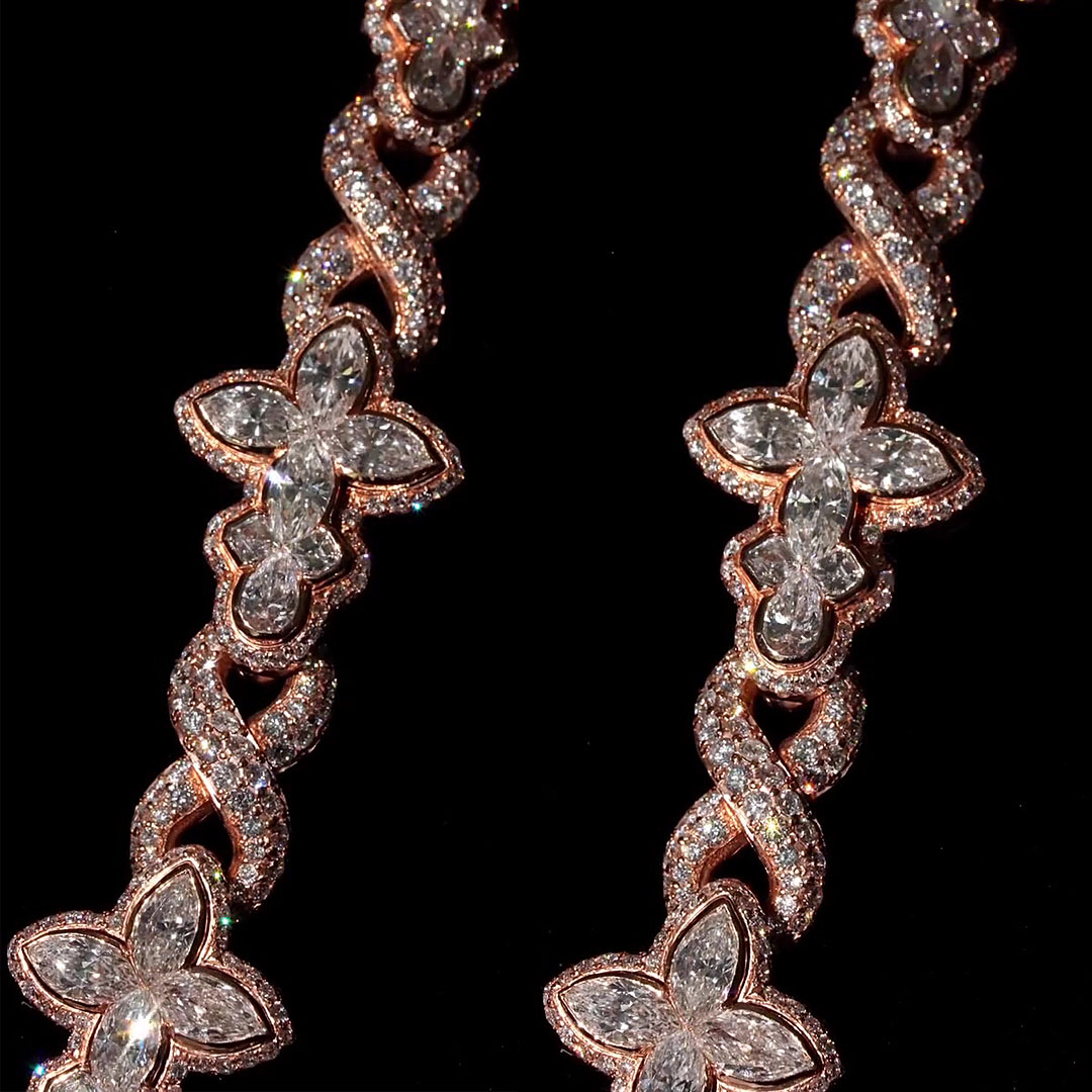 Multi-cut White Sapphire Necklace For Men