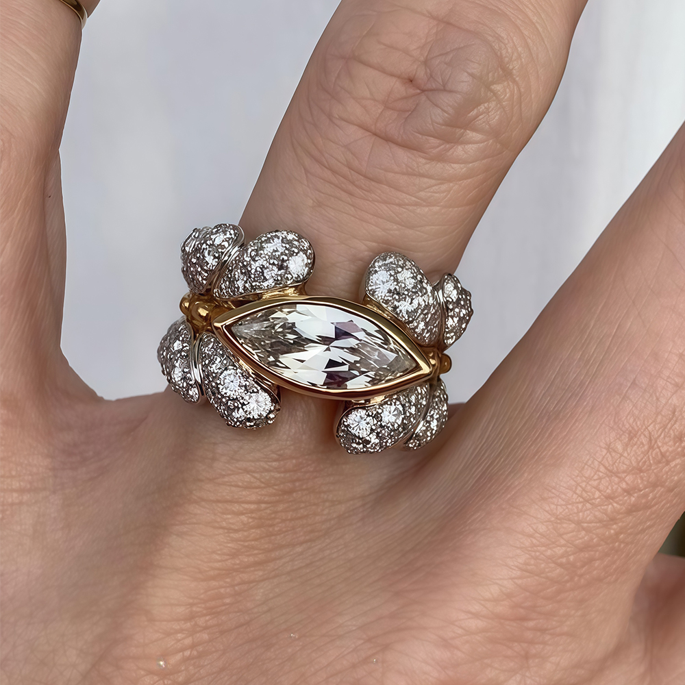 1.5ct Marquise Cut White Sapphire Ring