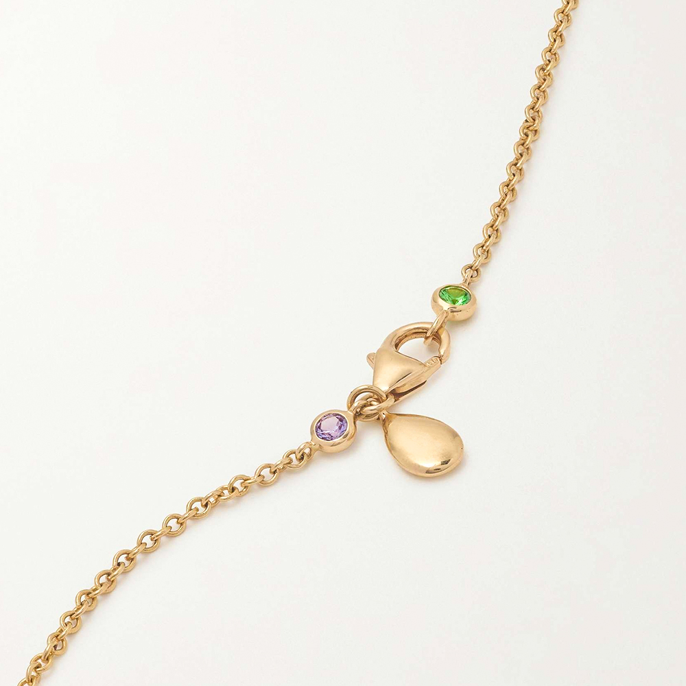 Invisible Setting Princess Cut Rainbow Egg Pendant Necklace