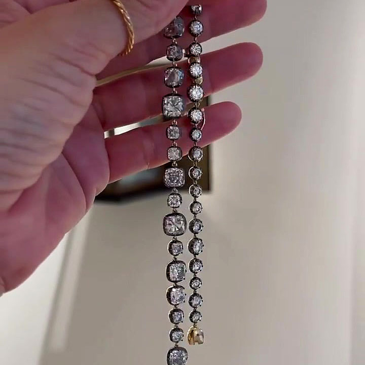 Cushion Cut White Sapphire Bracelet