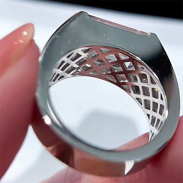 6ct Emerald Cut White Sapphire Men's Engagement Ring