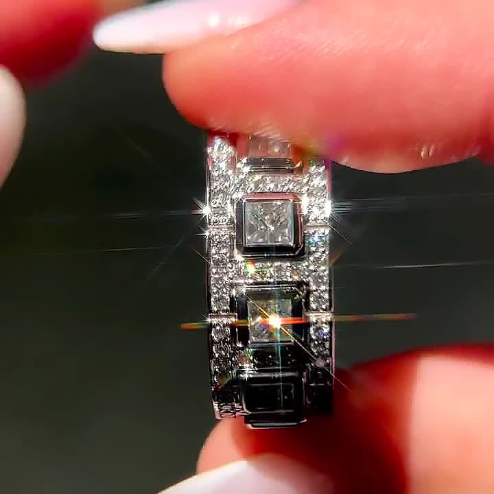 6.75ct Princess Cut White Sapphire Eternity Ring