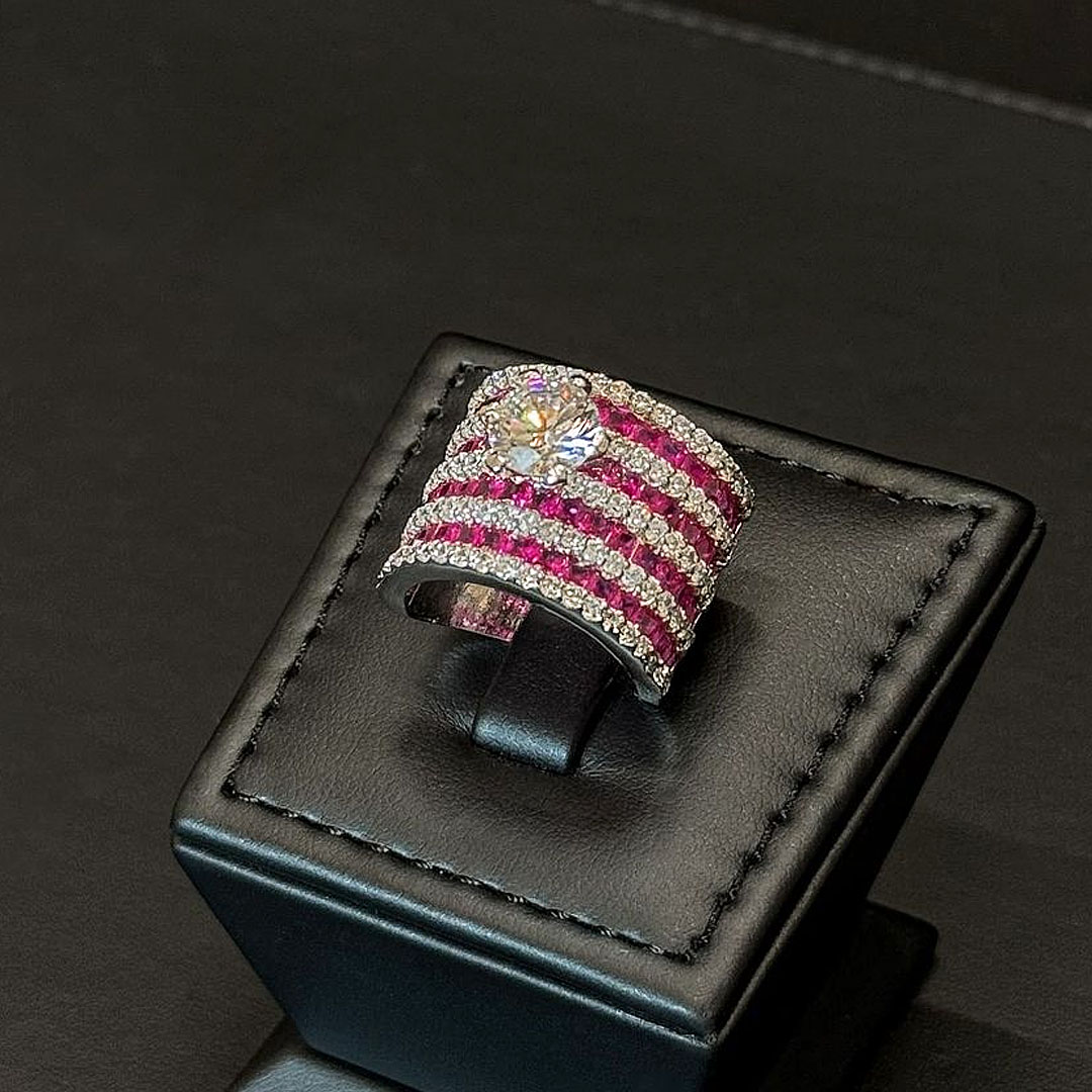 2ct Round Cut White Sapphire Engagement Ring