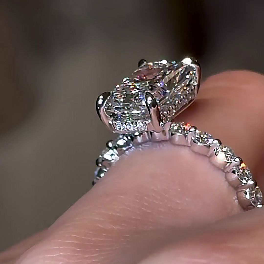 5ct Radiant Cut White Sapphire Engagement Ring