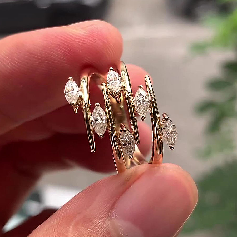 3ct Marquise Cut White Sapphire Eternity Ring