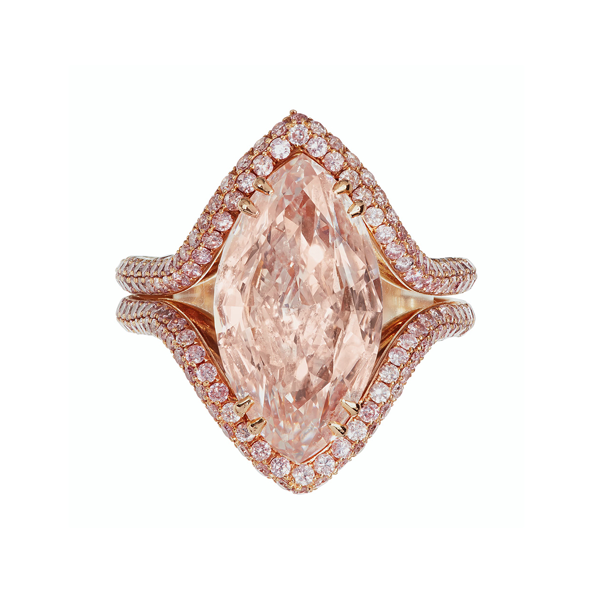 3ct Marquise Cut Pink Sapphire Engagement Ring