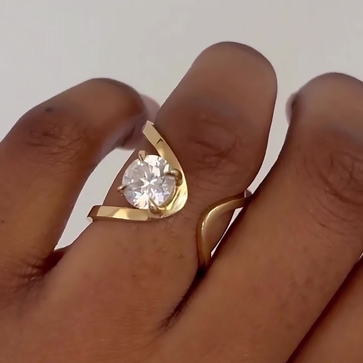 2ct Round Cut White Sapphire Engagement Ring