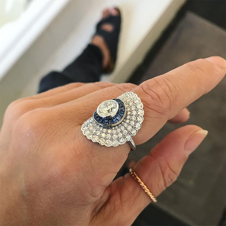 2ct Round Cut White Sapphire Cocktail Ring