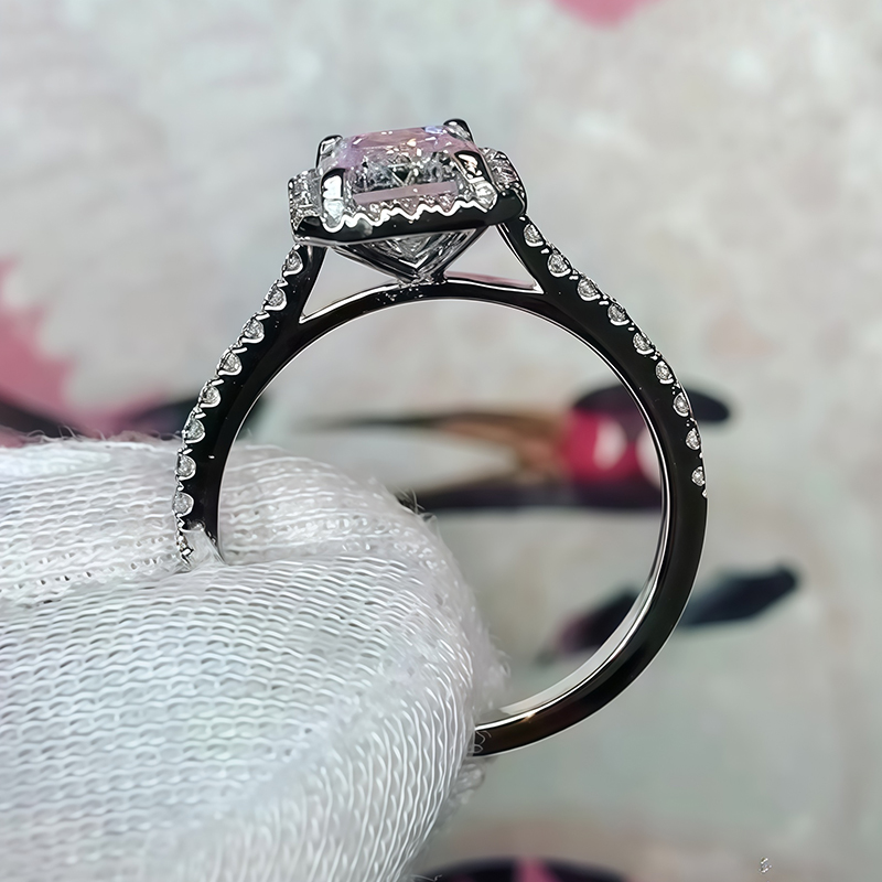 3ct Emerald Cut White Sapphire Halo Ring