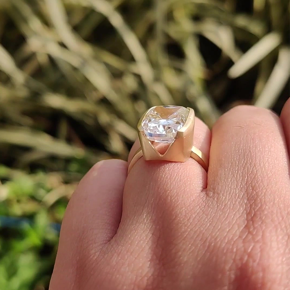 3ct Cushion Cut White Sapphire Engagement Ring