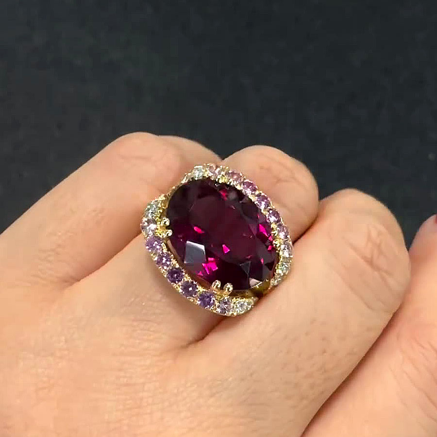 6ct Oval Cut Ruby Sapphire Engagement Ring