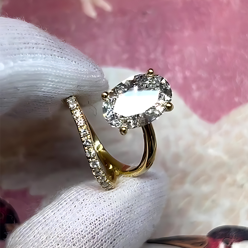 Timeless 3.5ct Oval Cut White Sapphire Engagement Ring