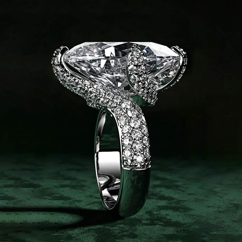 8ct Oval Cut White Sapphire Engagement Ring