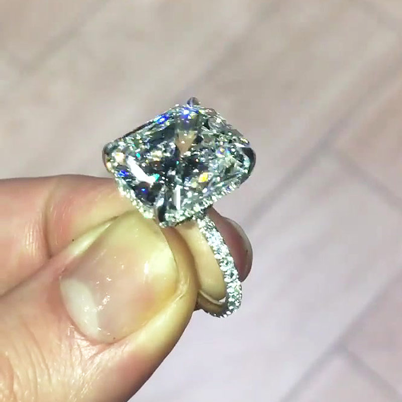 4ct Radiant Cut White Sapphire Engagement Ring