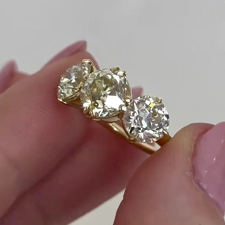 2.05ct Three-stone Round Cut White Sapphire Eternity Ring