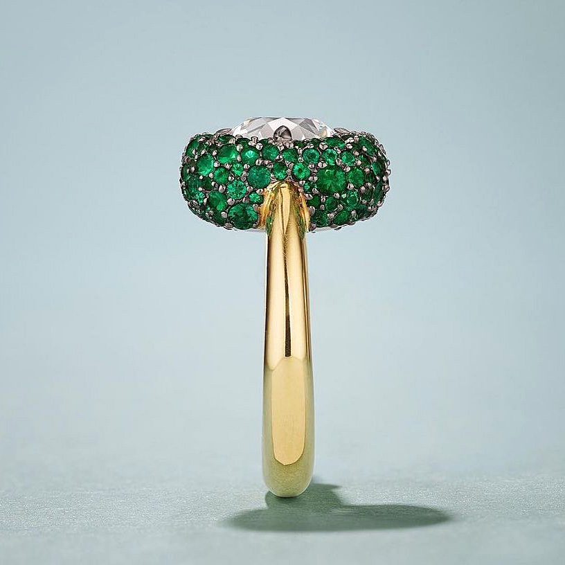 4ct Micro-pave Setting Round Cut White Sapphire Engagement Ring