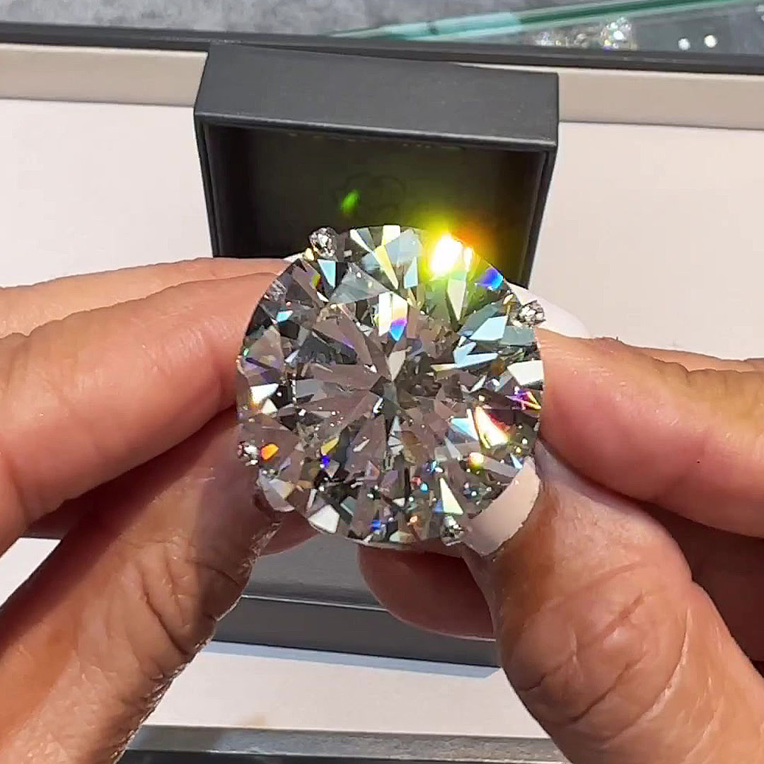 15ct Round Cut White Sapphire Engagement Ring