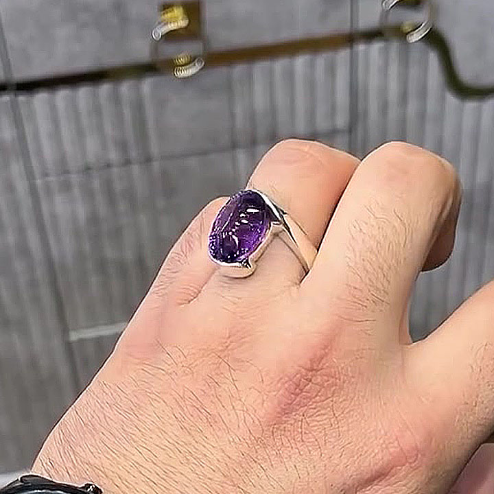 5ct Oval Cut Amethyst Sapphire Engagement Ring