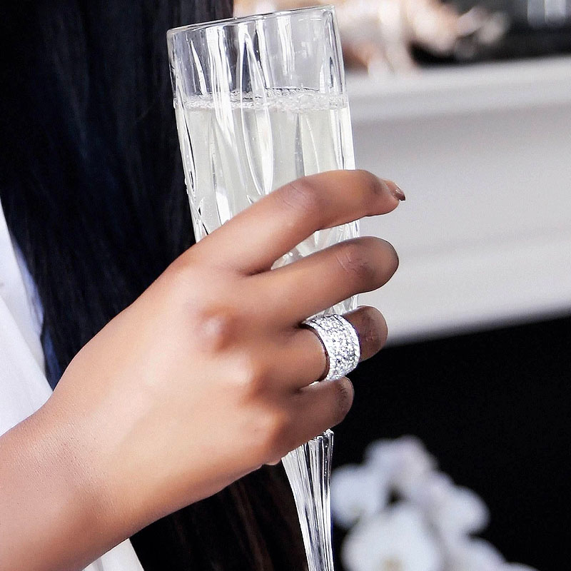 7.35ct Round Cut White Sapphire Eternity Ring