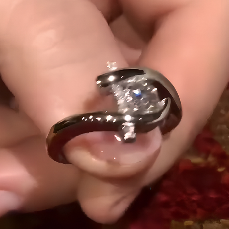 D-Shank 3ct Round Cut White Sapphire Engagement Ring