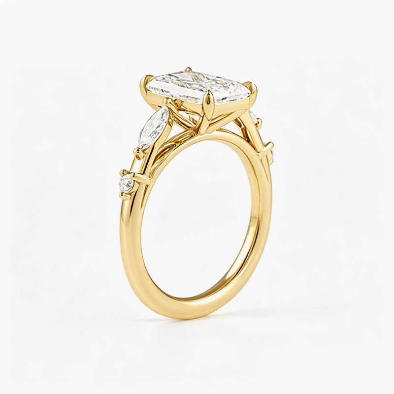 Classic 2ct Crushed Ice Radiant Cut White Sapphire Engagement Ring