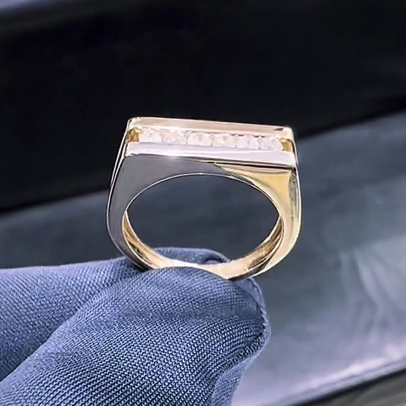 0.6ct Round Cut White Sapphire Double Band For Men