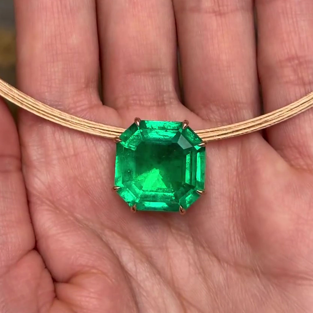 Fashion Emerald Cut Emerald Sapphire Choker Necklace