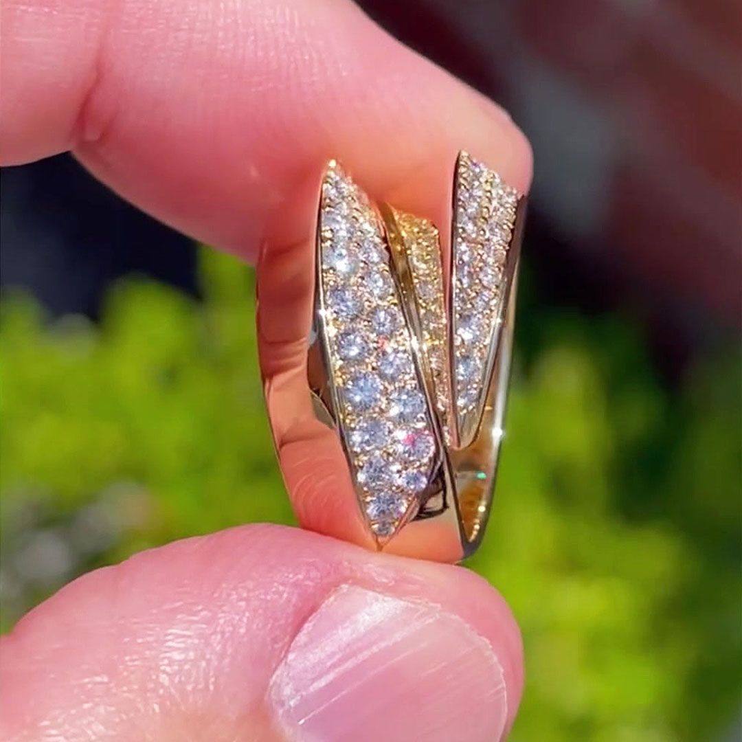 2ct Micro-Pave Setting Round Cut Diamond Cocktail Ring