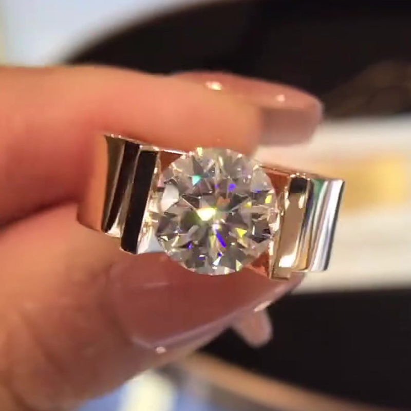 Tension Setting 2ct Round Cut White Sapphire Engagement Ring