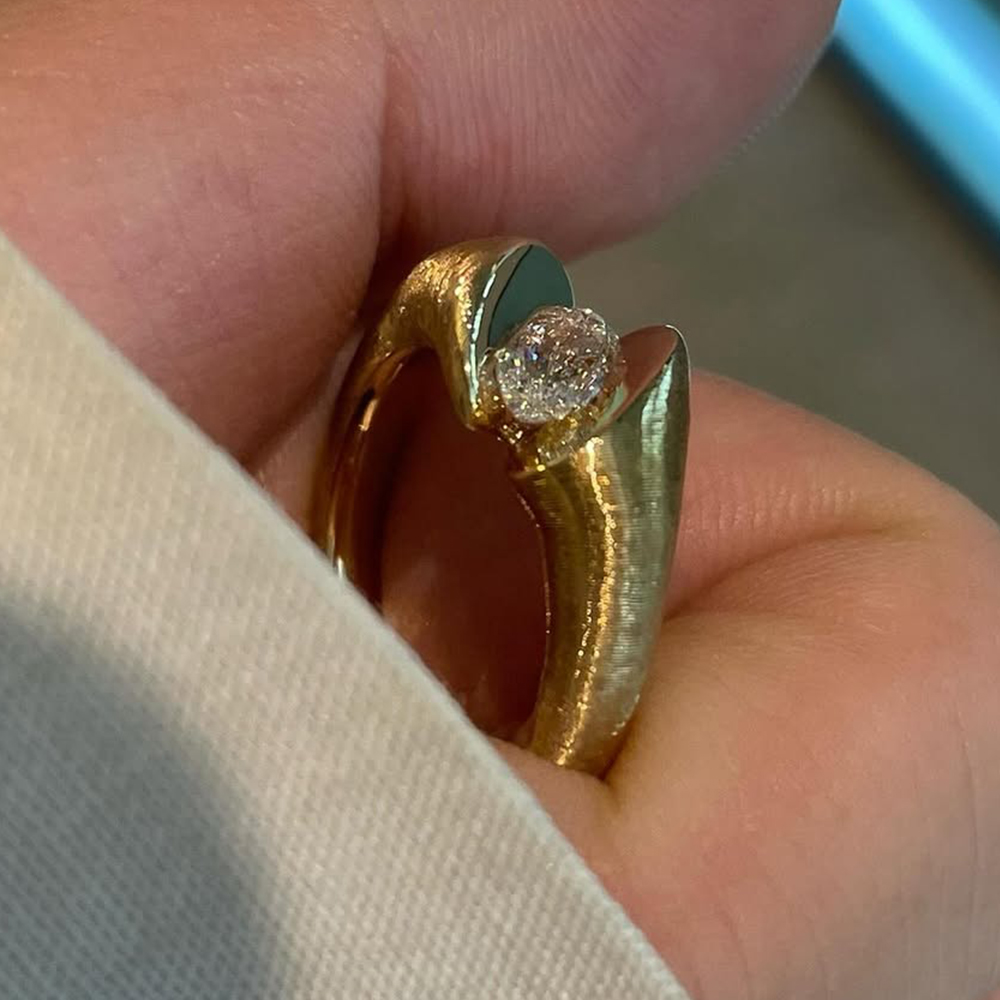 1ct Oval Cut White Sapphire Solitaire Ring