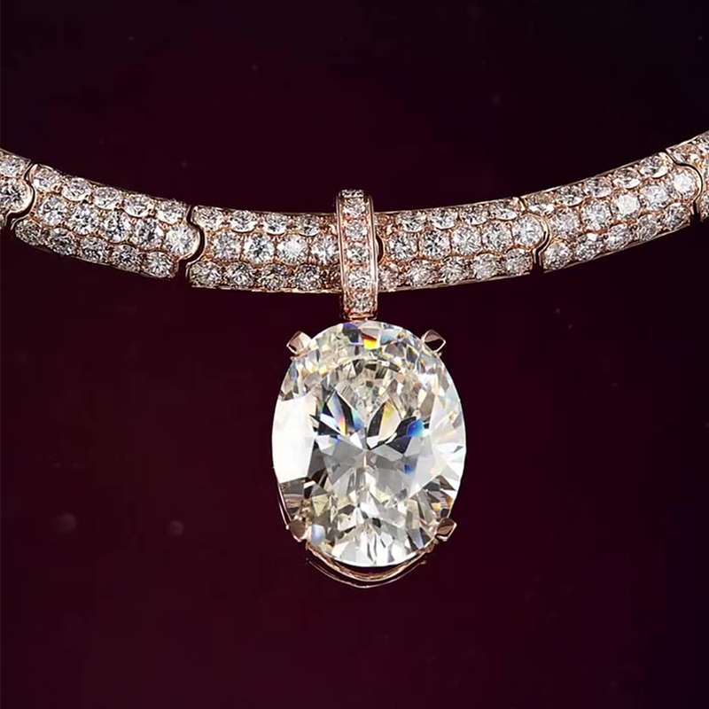 Luxury Oval Cut White Sapphire Choker Necklace