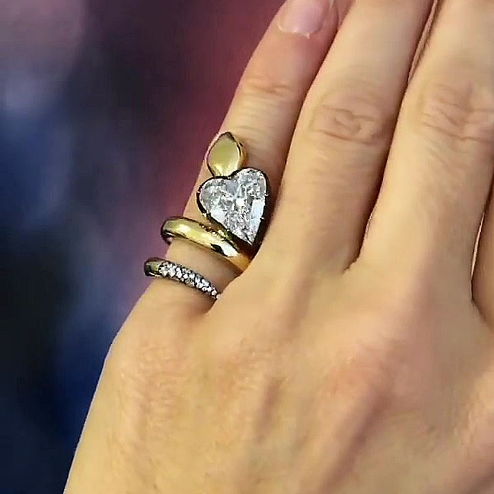 3ct Snake Heart Cut White Sapphire Engagement Ring