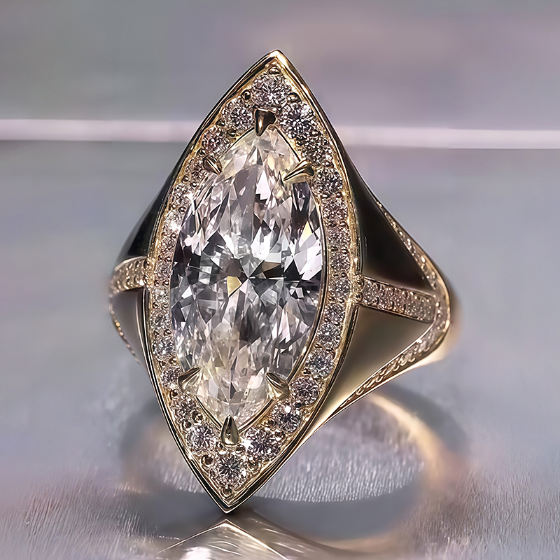 3ct Marquise Cut White Sapphire Engagement Ring