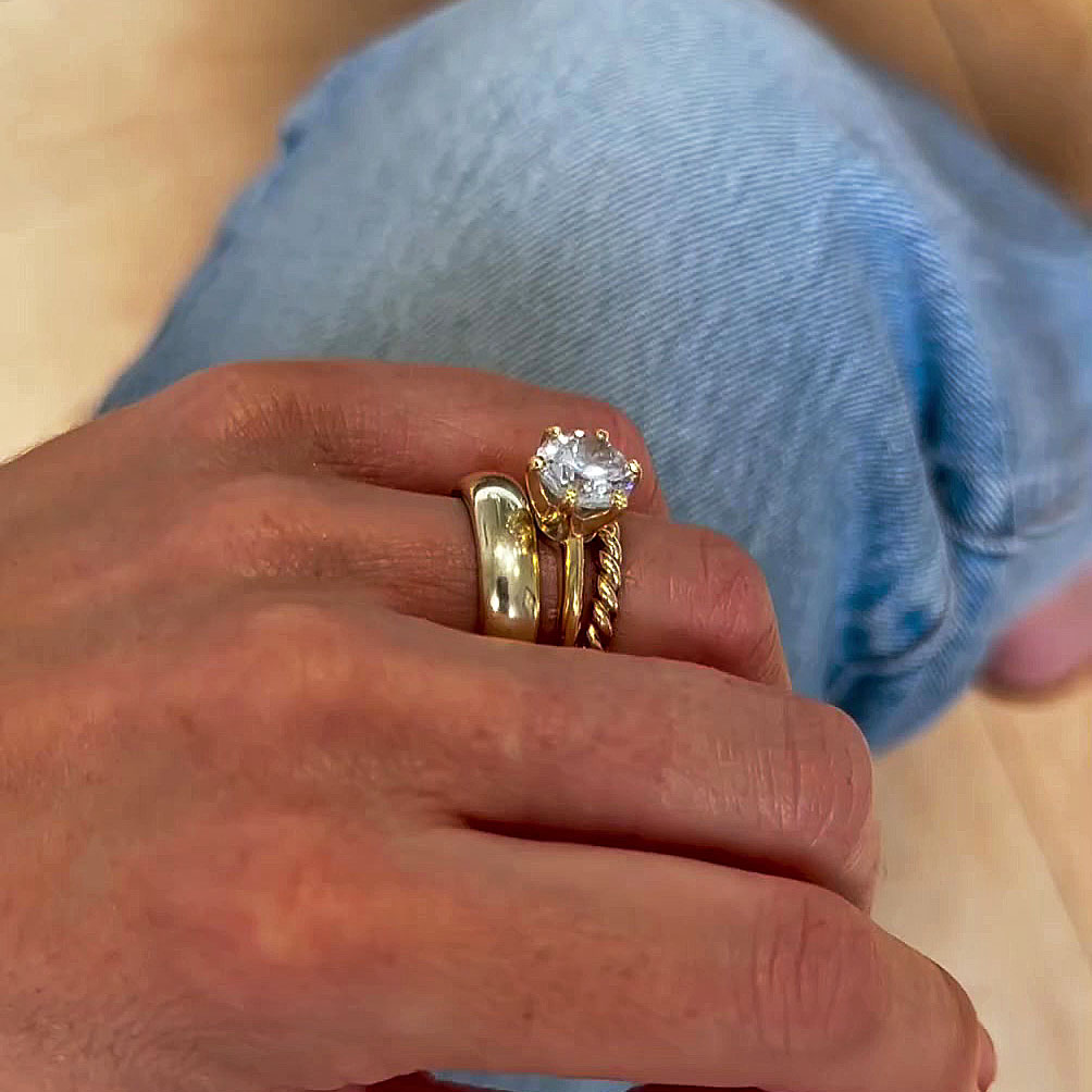 3ct Round Cut White Sapphire Wedding Set/3pcs