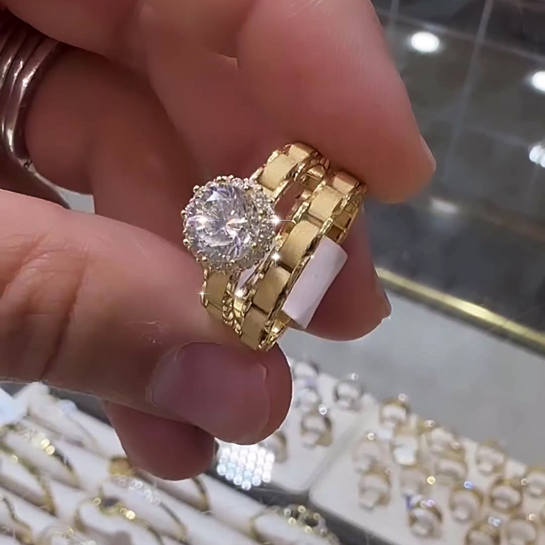 3ct Round Cut White Sapphire Wedding Set