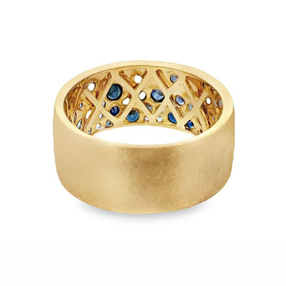 1.34ct Round Cut Scattered Sapphire Cigar Band