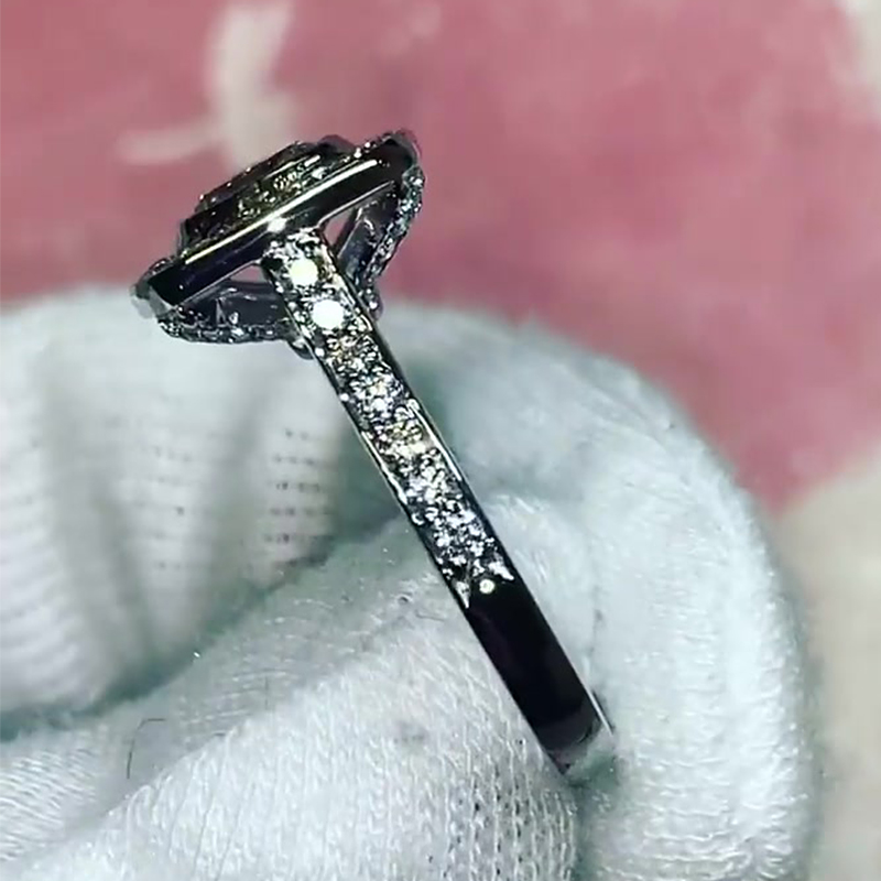 1.5ct Cushion Cut White Sapphire Halo Ring