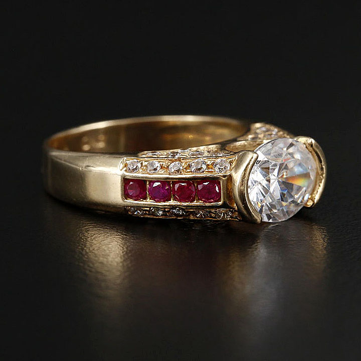 2ct Oval Cut Ruby Sapphire Engagement Ring