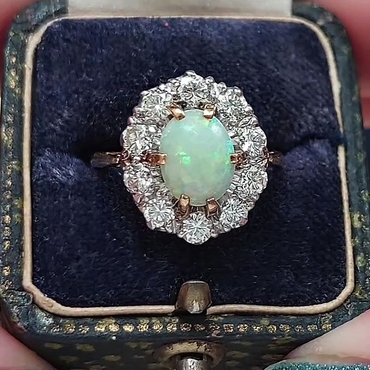 3ct Oval Cut Opal Sapphire Engagement Ring