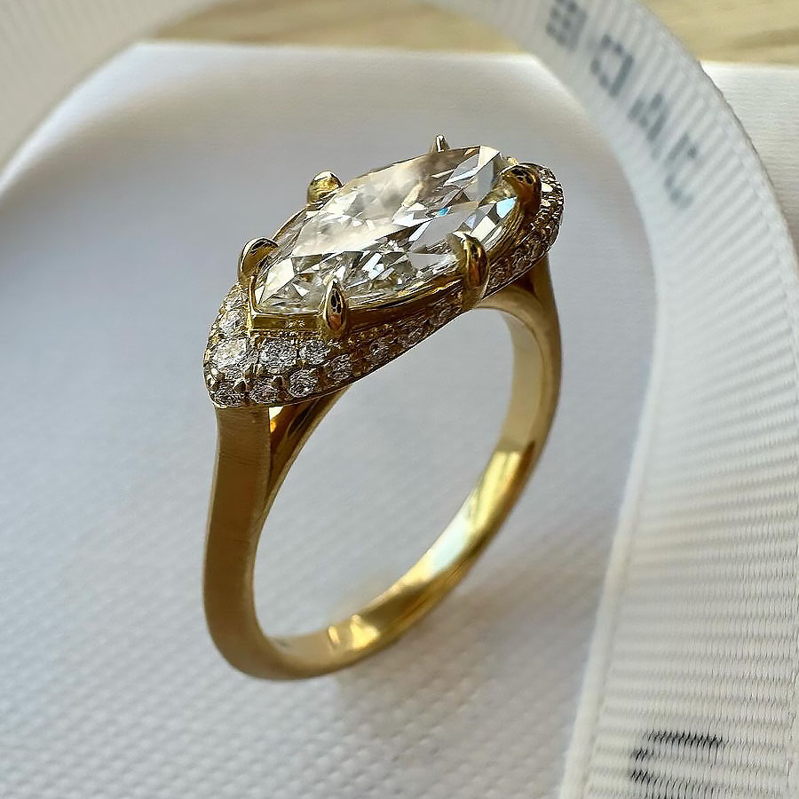 3ct Marquise Cut White Sapphire Wedding Set