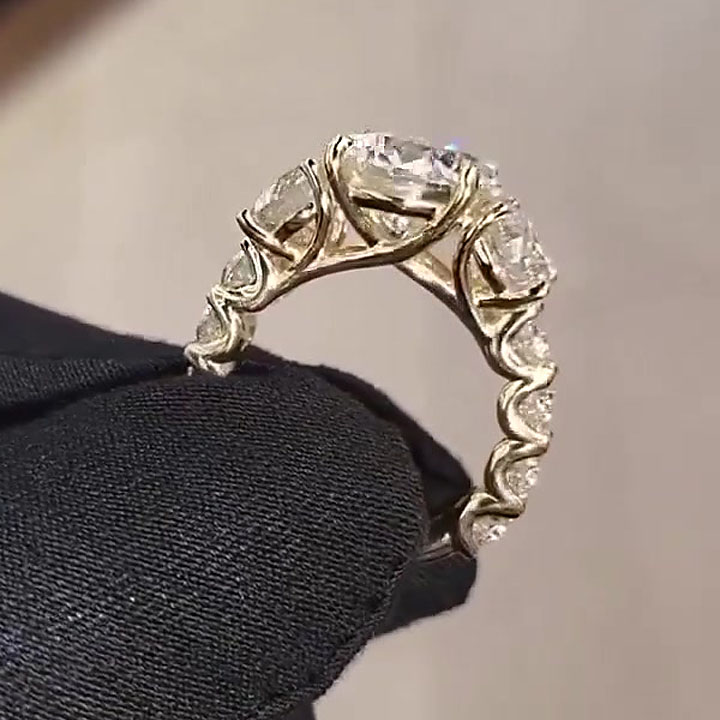 2ct Round Cut White Sapphire Engagement Ring