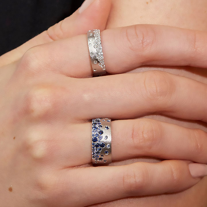 6.65ct Round Cut Blue Sapphire Eternity Ring