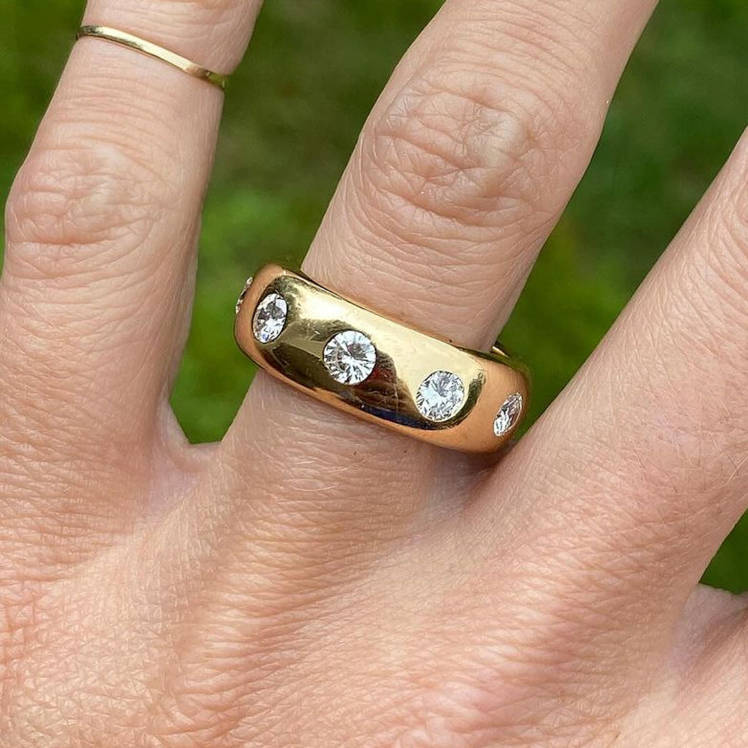 4ct Round Cut White Sapphire Wedding Band