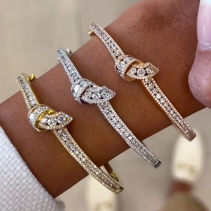 Fashion Round Cut Diamond Tight Knot Bracelet